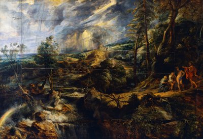 Bouřlivá krajina, cca 1625 (olej na panelu) od Peter Paul Rubens