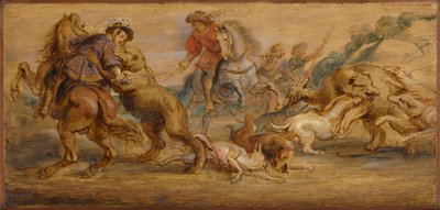 Studie na "The Bear Hunt" (pro Alcázar, Madrid) od Peter Paul Rubens