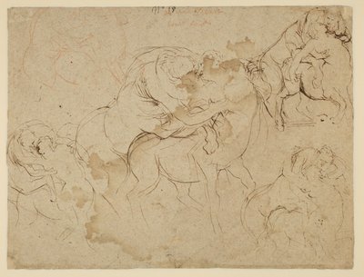 Studium mužských postav a ženských kentaurů (Centaurides) (verso) od Peter Paul Rubens