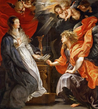 Zvěstování - Pieter Paul Rubens (1577-1640). Olej na plátně, cca 1609. Rozměr : 224x200 cm. Uměleckohistorické muzeum, Vienne od Peter Paul Rubens