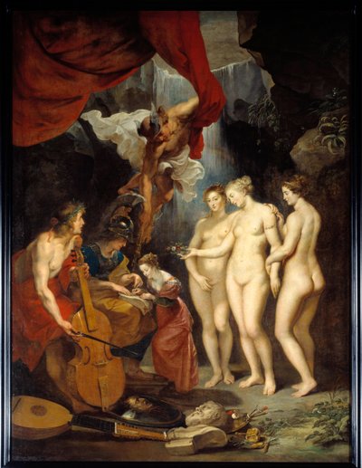 Výchova Marie Medicejské Alegorie představující poučení mladé královny Marie Medicejské (1573-1642) mezi Minervou, Merkurem, Apollónem a třemi Gráciemi. Obraz Pierre Paul (Pierre-Paul) Rubens (nebo Peter Paul nebo Petrus Paulus) (15 od Peter Paul Rubens
