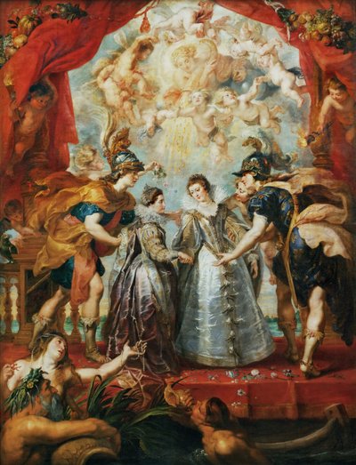 Výměna princezen na španělských hranicích. Cyklus Marie de Medici od Peter Paul Rubens