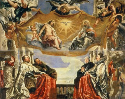 Rodina Gonzaga v adoraci Nejsvětější Trojice od Peter Paul Rubens