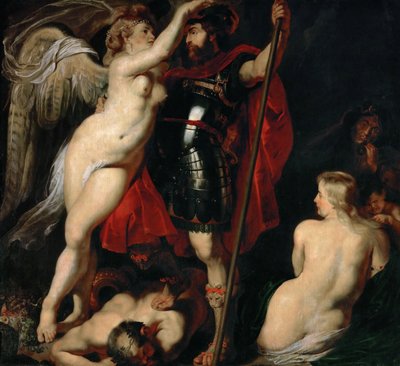 Hrdina ctnosti Mars, je ověnčen bohyní vítězství, asi 1616. od Peter Paul Rubens