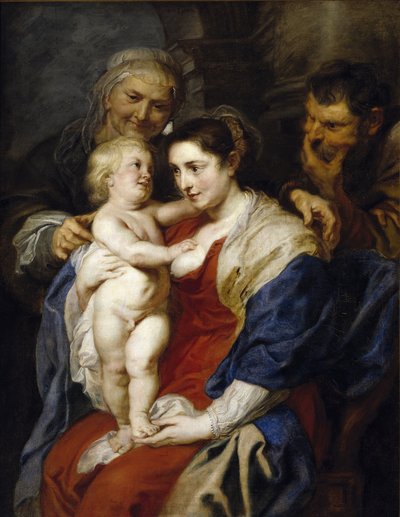 Svatá rodina se svatou Annou - Rubens, Pieter Paul (1577-1640) - 1626-1630 - Olej na plátně - 116x91 - Museo del Prado, Madrid od Peter Paul Rubens