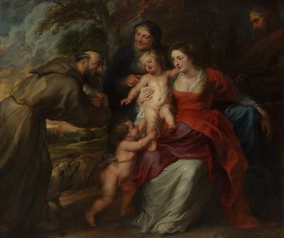 Svatá rodina se svatými Františkem a Annou a Svatým Janem Křtitelem, 30. léta 17. století. od Peter Paul Rubens
