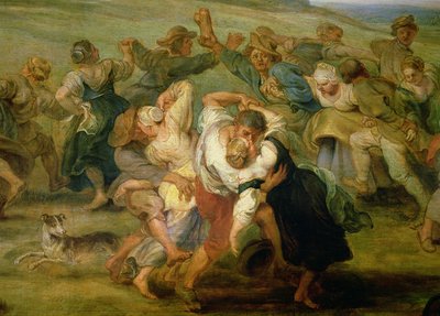 Kermesse, detail tančících rolníků, kolem 1635-38 olej na panelu detail 24954 od Peter Paul Rubens