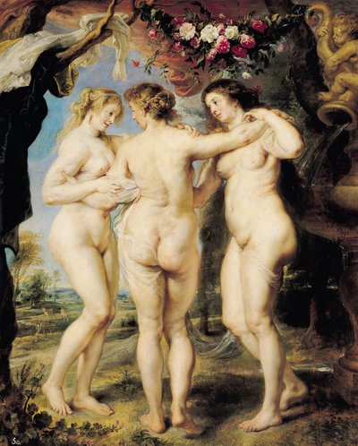 Tři grácie, kolem 1636-39 (olej na plátně) od Peter Paul Rubens