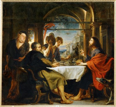 Večeře v Emauzích (malba na plátně) od Peter Paul Rubens
