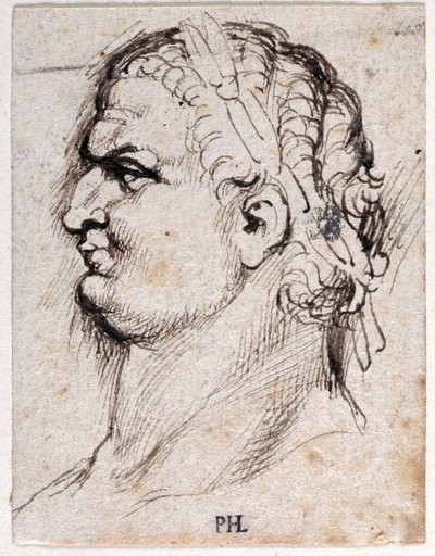 Titus, z deseti kreseb osmi z prvních dvanácti Caesarů, po medailích Giovanniho da Cavina (pero a inkoust na papíře) od Peter Paul Rubens