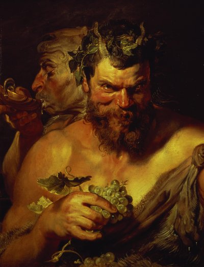 Dva Satyry (olej na panelu) od Peter Paul Rubens