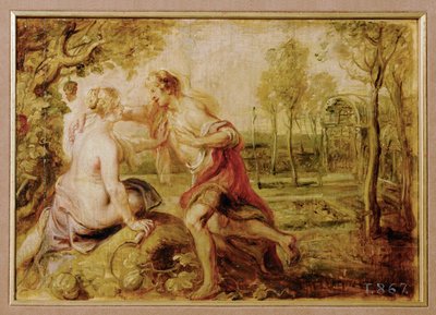 Vertumnus a Pomona (malba na dřevě) od Peter Paul Rubens