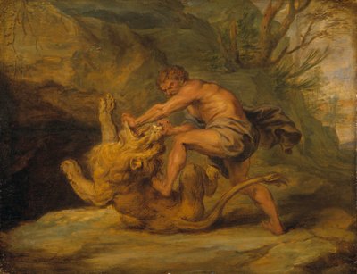 Samson a lev, kolem roku 1640 od Peter Paul studio of Rubens