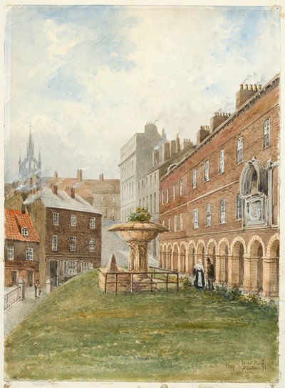 Holy Jesus Hospital, Newcastle upon Tyne (barva těla, tužka a akvarel na papíře) od Peter Petersen Toft