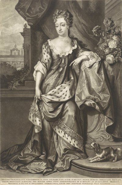 Christine Charlotte z Württemberska 1645-1699, princezna z Východního Fríska, asi 1699. od Peter Schenk