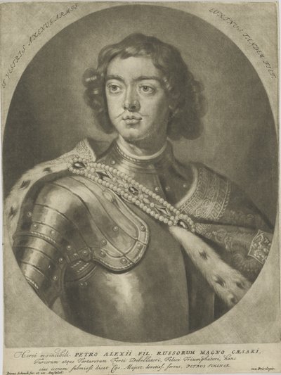Portrét císaře Petra I. Velikého 1672-1725, um 1700. od Peter Schenk