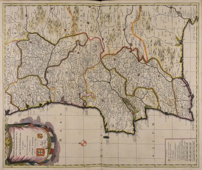Corona Portugalliae et Algarbiae veteris Hispaniae quondam pars quae Lusitania audiit jam amplior hic suas in provincias et dioeceses noviter distributas od Peter Schenk the Elder
