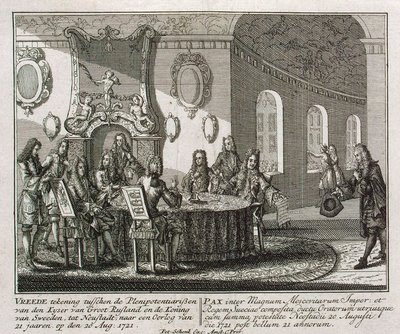Uzavření mírové smlouvy z Nystadu dne 20. srpna 1721. od Peter Schenk the Younger