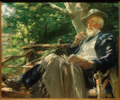 Portrét básníka Holgera Drachmanna ve Skagenském lese od Peder Severin Krøyer