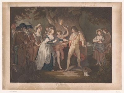 Rosalind verrast Orlando v het bos Shakespeare. Jak se vám líbí (název na objektu) od Peter Simon