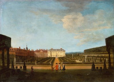 Pohled do zahrady a hlavního parteru Winchendon House od Peter Tillemans