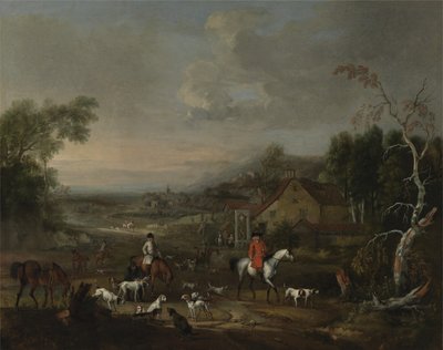 Reverend Jemmet Browne na setkání foxhoundů, kolem 1730 (olej na plátně) od Peter Tillemans