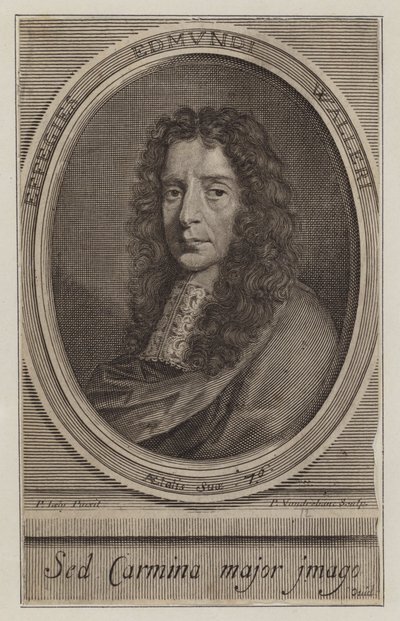 Edmund Waller , anglický básník a politik (rytina) od Peter Vanderbank