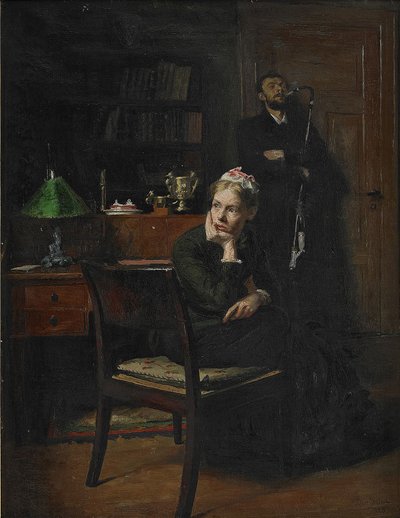 Rodinná scéna v interiéru, 1885 od Peter Vilhelm Ilsted