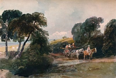 Vozík na seno přes potok, c1824 od Peter de Wint