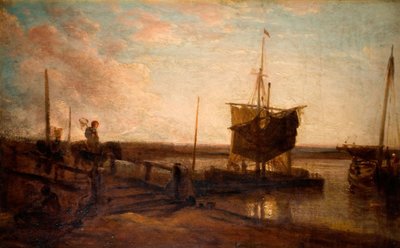 Molo s čluny, 1800-50. od Peter de Wint