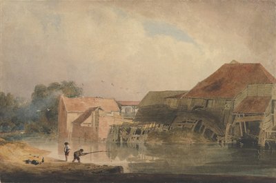 Riverside Scene Starý mlýn, 1805-10. od Peter de Wint