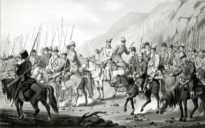 Různé kmeny ruských kozáků v pochodovém řádu, 1813 od Peter von Hess