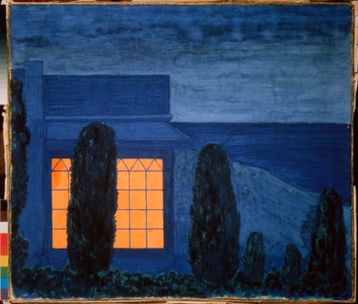 La maison Zhukovsky (Joukovsky), a Kuchuk Koy (Ukrajina) - Žukovského dům v Kuchuk-Koy- Dílo Petra (Piotr, Petr) Savvich Utkin (Outkin) (1877-1934), tempera na plátně, cca 1915 - ruské umění , 20. století, symbolika - Soukromá sbírka od Petr Savvic Utkin