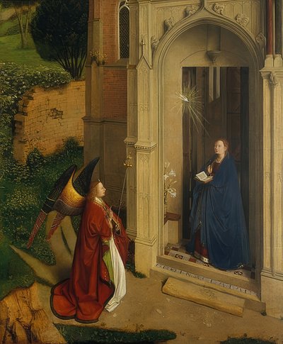 Zvěstování. Kolem roku 1450 od Petrus Christus