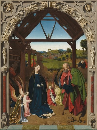 Narození Krista. Kolem roku 1450 od Petrus Christus