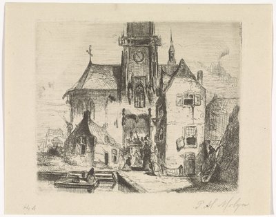Průvod ve dveřích kostela od Petrus Marius Molijn