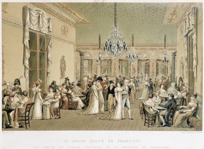 Grand Salon du cafe Frascati v Paříži. Litografie od Philiberta-Louise Debucourta (1755-1832) od Philibert Louis Debucourt