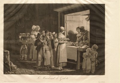 Prodavač palačinek od Philibert-Louis Debucourt