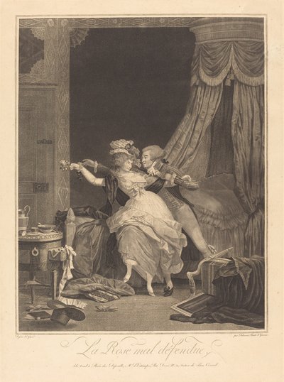 La Rose mal defence (Špatně bráněná růže) od Philibert Louis Debucourt