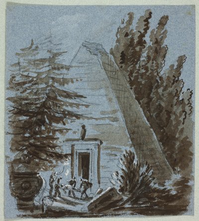 Noční pohřeb v blízkosti pyramidy od Philibert Louis Debucourt