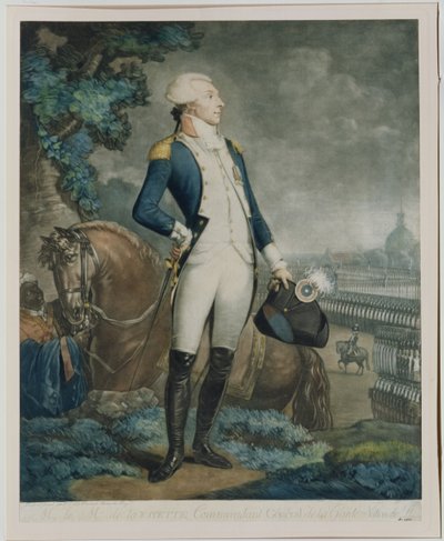 Portrét markýze de La Fayette (1757-1834), velitele Národní gardy, 1790 od Philibert Louis Debucourt