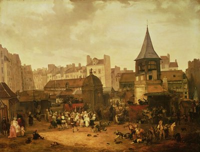 Radost v Les Halles na oslavu narození Dauphina Louise Francouzského (1781-89) 21. ledna 1781, 1783 od Philibert Louis Debucourt