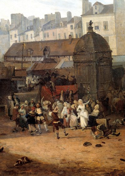 Rejouissance udělené městem Paris aux Halles dne 21.01.1782 u příležitosti narození dauphina Ludvíka Josefa Francouzského od Philibert Louis Debucourt