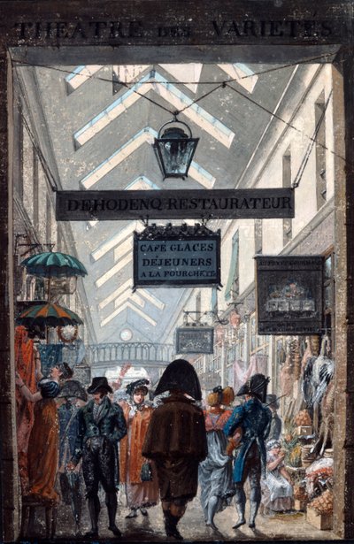 The Shopping Arcade des Panoramas v Paříži, 1807 od Philibert Louis Debucourt