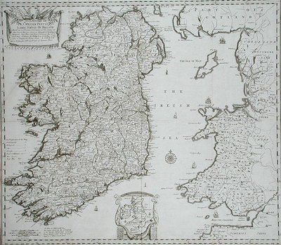 Ztělesnění Velkého průzkumu Irska Sira Williama Pettyho, vyryté Suttonem Nichollsem, vydáno 1689 (rytina) od Philip (after) Lea