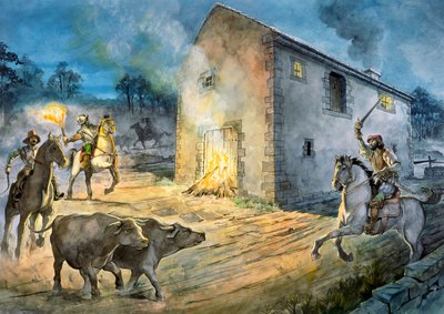 Reivers raiding Birdoswald, 16. století, c1990-2010 od Philip Corke