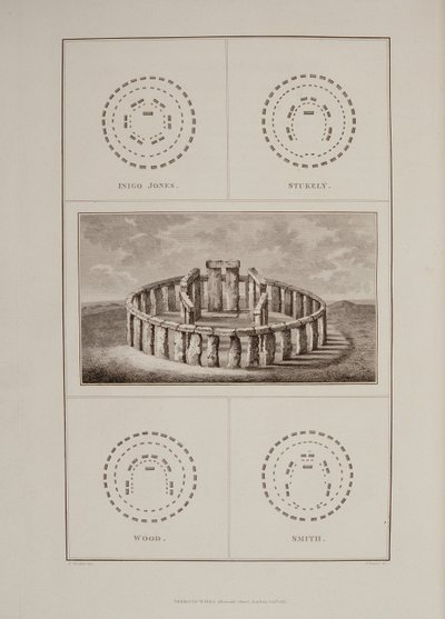 Pohled na Stonehenge, od Sira Richarda Colta Hoarese Historie starověkého Wiltshire, vyryl James Basire, Londýn, 1810-11 od Philip Crocker
