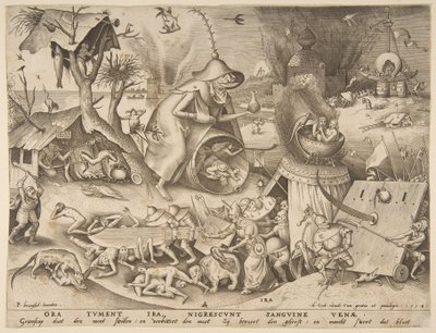 Anger Ira, ze série Sedm smrtelných hříchů, 1558. od Philip Galle