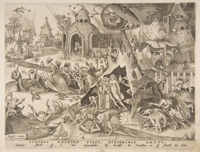 Lust Luxuria ze Sedmi smrtelných hříchů, 1558. od Philip Galle