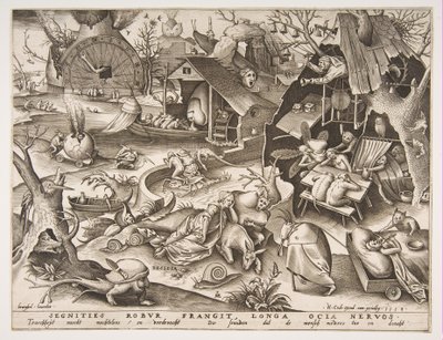 Lenost Desidia ze série Sedm smrtelných hříchů, 1558. od Philip Galle